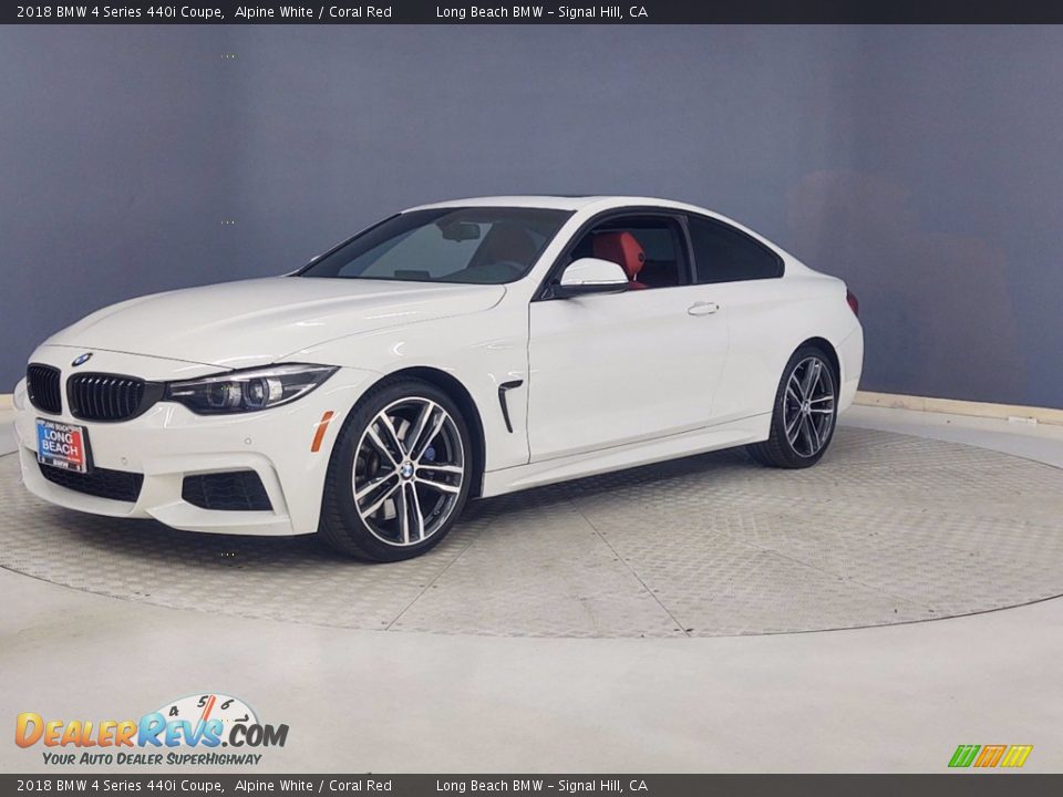 2018 BMW 4 Series 440i Coupe Alpine White / Coral Red Photo #3