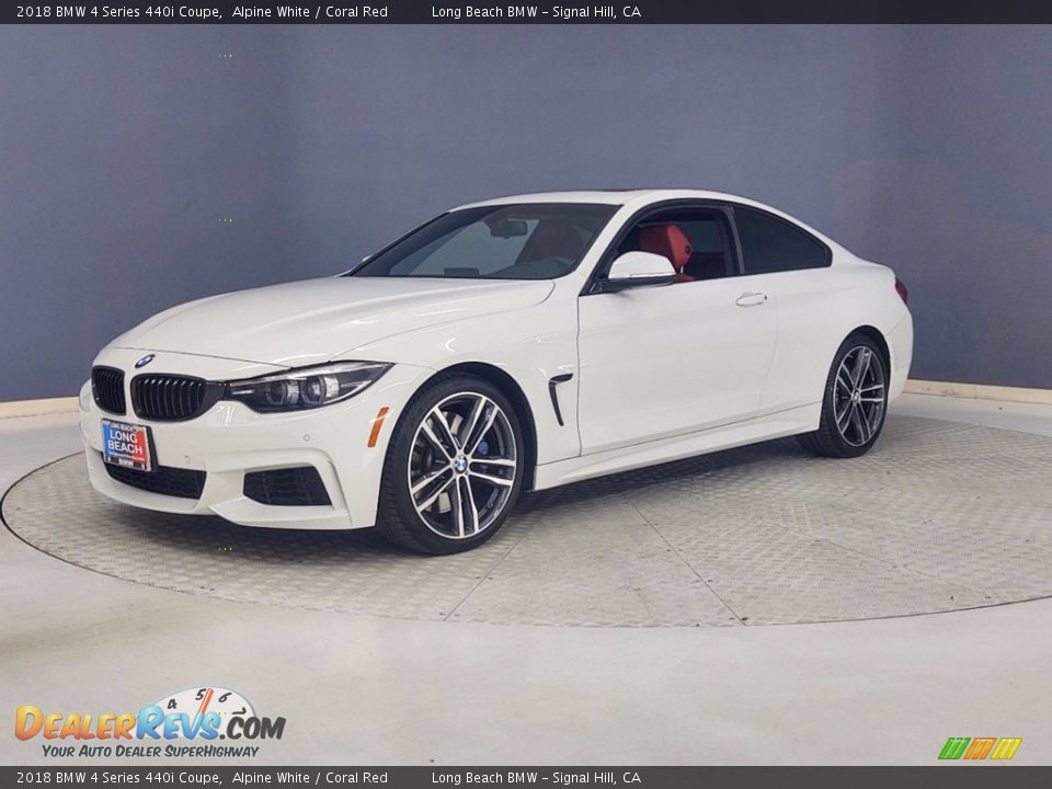 2018 BMW 4 Series 440i Coupe Alpine White / Coral Red Photo #4