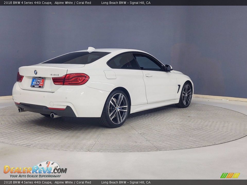 2018 BMW 4 Series 440i Coupe Alpine White / Coral Red Photo #6