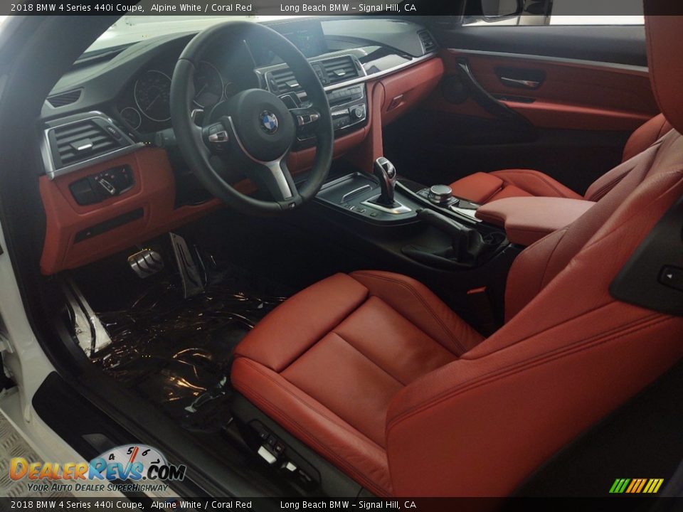 2018 BMW 4 Series 440i Coupe Alpine White / Coral Red Photo #11