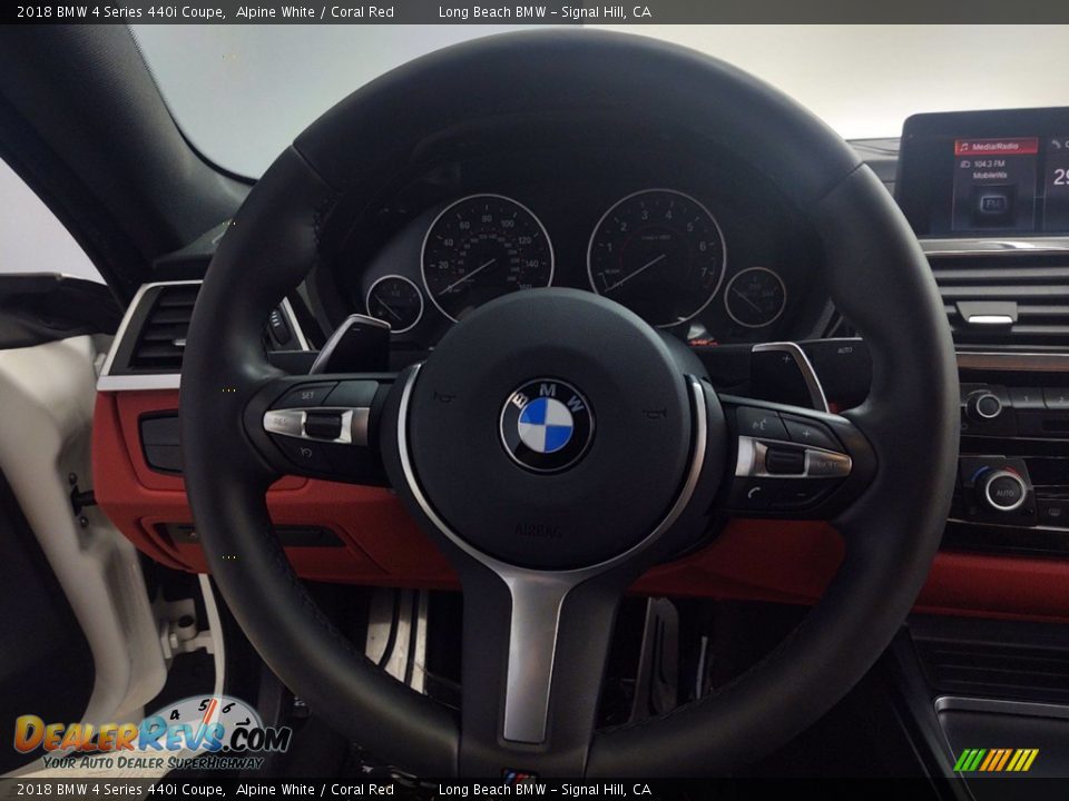 2018 BMW 4 Series 440i Coupe Alpine White / Coral Red Photo #15