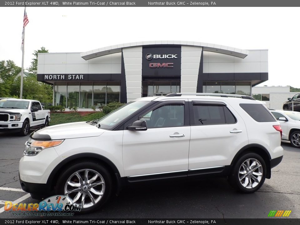 2012 Ford Explorer XLT 4WD White Platinum Tri-Coat / Charcoal Black Photo #1