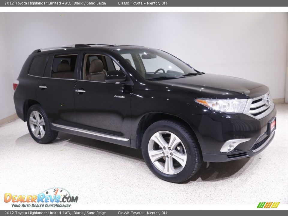 2012 Toyota Highlander Limited 4WD Black / Sand Beige Photo #1