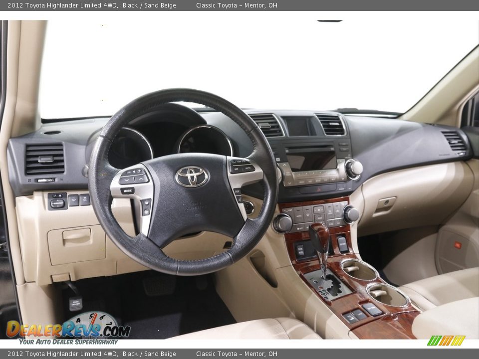 2012 Toyota Highlander Limited 4WD Black / Sand Beige Photo #6