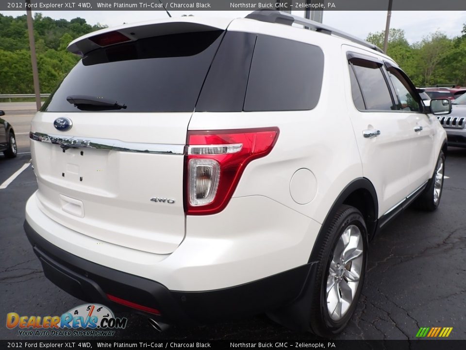 2012 Ford Explorer XLT 4WD White Platinum Tri-Coat / Charcoal Black Photo #8