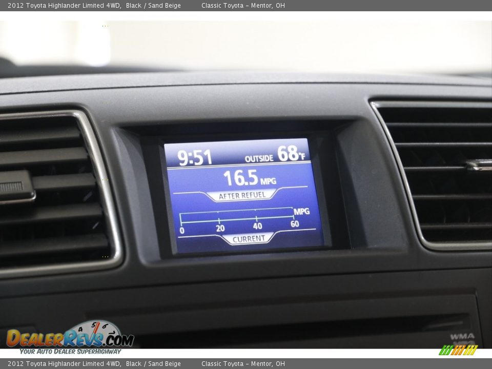 2012 Toyota Highlander Limited 4WD Black / Sand Beige Photo #10