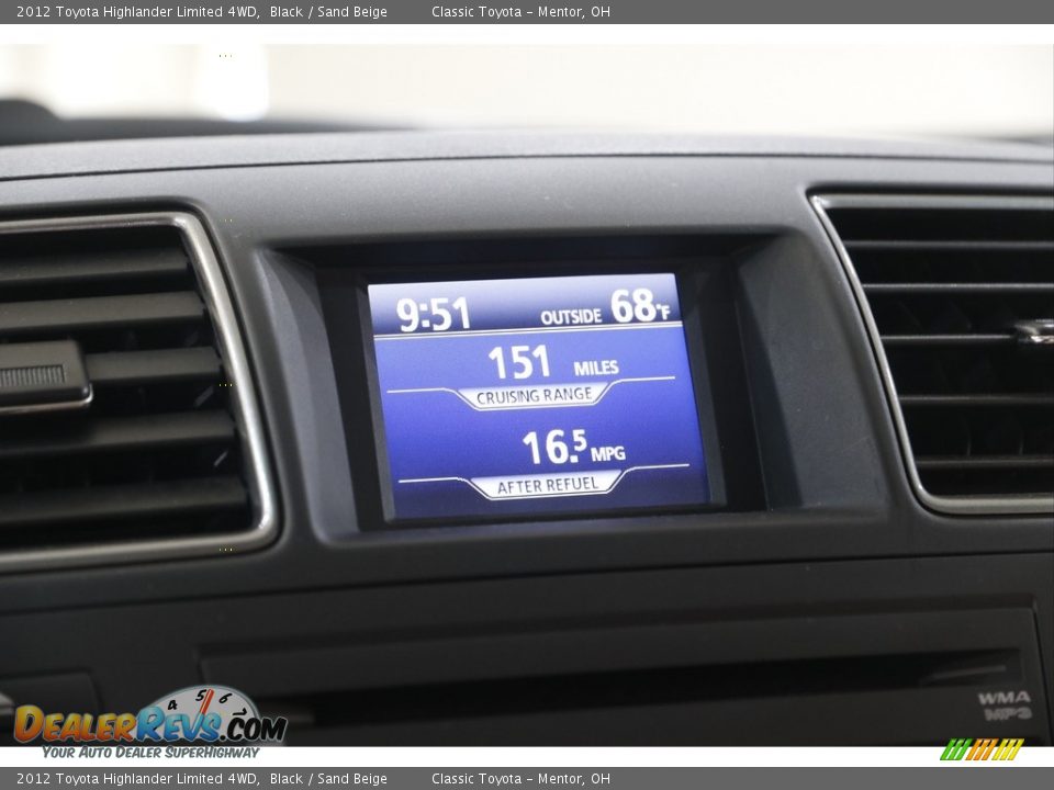 2012 Toyota Highlander Limited 4WD Black / Sand Beige Photo #11