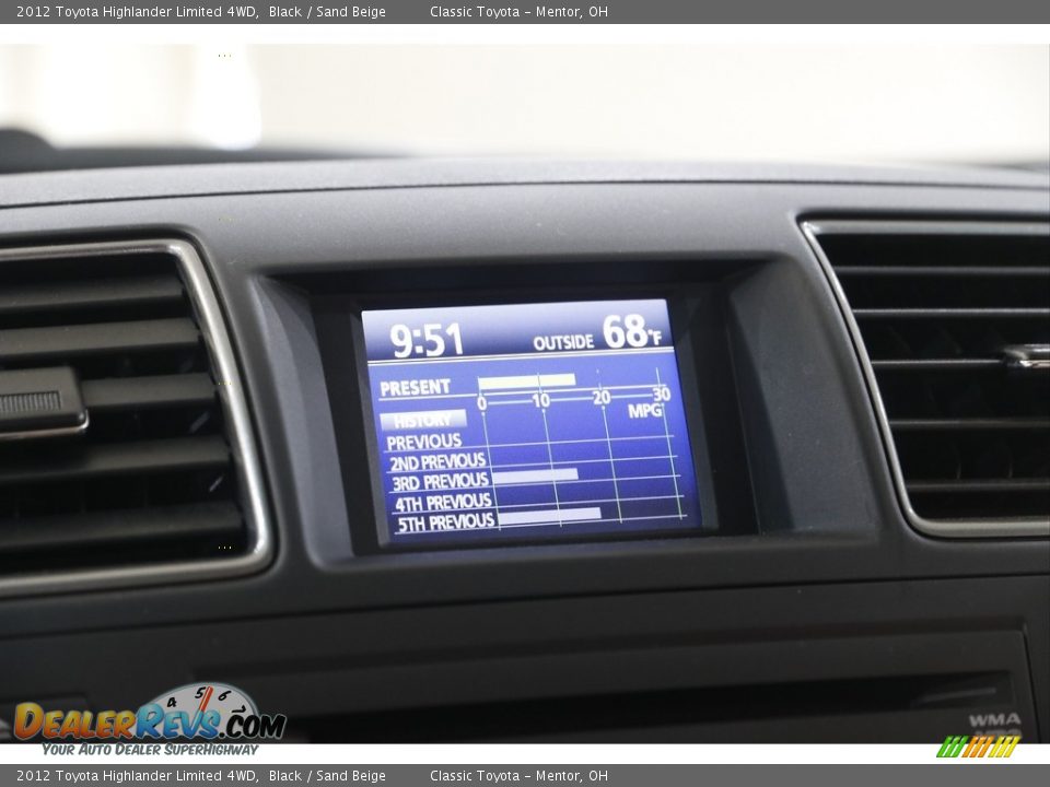 2012 Toyota Highlander Limited 4WD Black / Sand Beige Photo #13