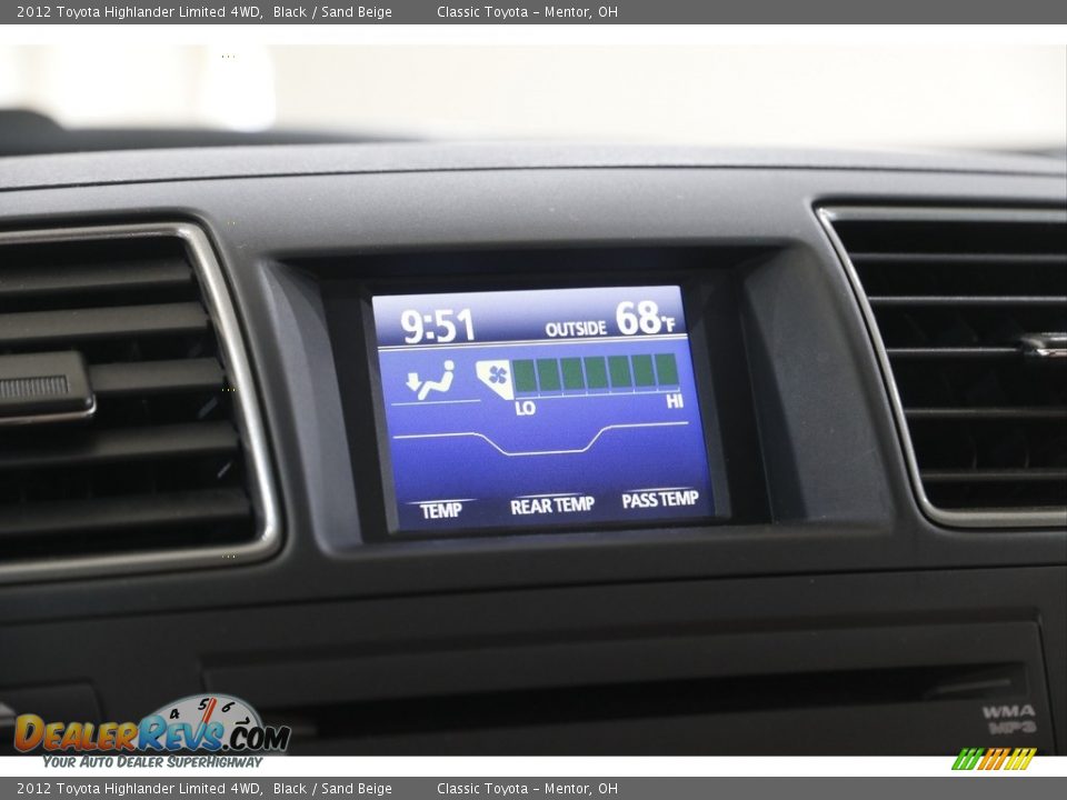 2012 Toyota Highlander Limited 4WD Black / Sand Beige Photo #14