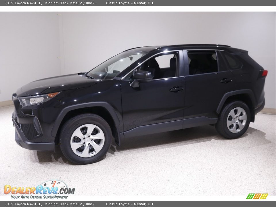 2019 Toyota RAV4 LE Midnight Black Metallic / Black Photo #3