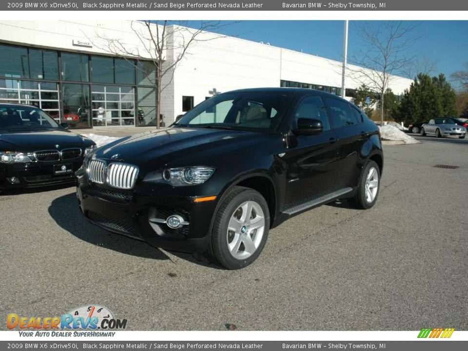 2009 BMW X6 xDrive50i Black Sapphire Metallic / Sand Beige Perforated Nevada Leather Photo #1