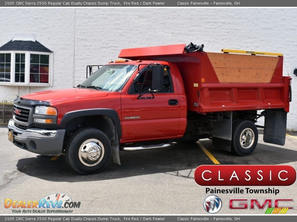 2005 GMC Sierra 3500 Regular Cab Dually Chassis Dump Truck Fire Red / Dark Pewter Photo #1