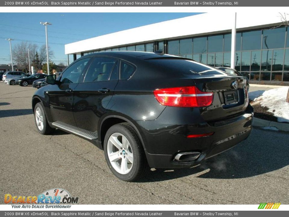 2009 BMW X6 xDrive50i Black Sapphire Metallic / Sand Beige Perforated Nevada Leather Photo #3