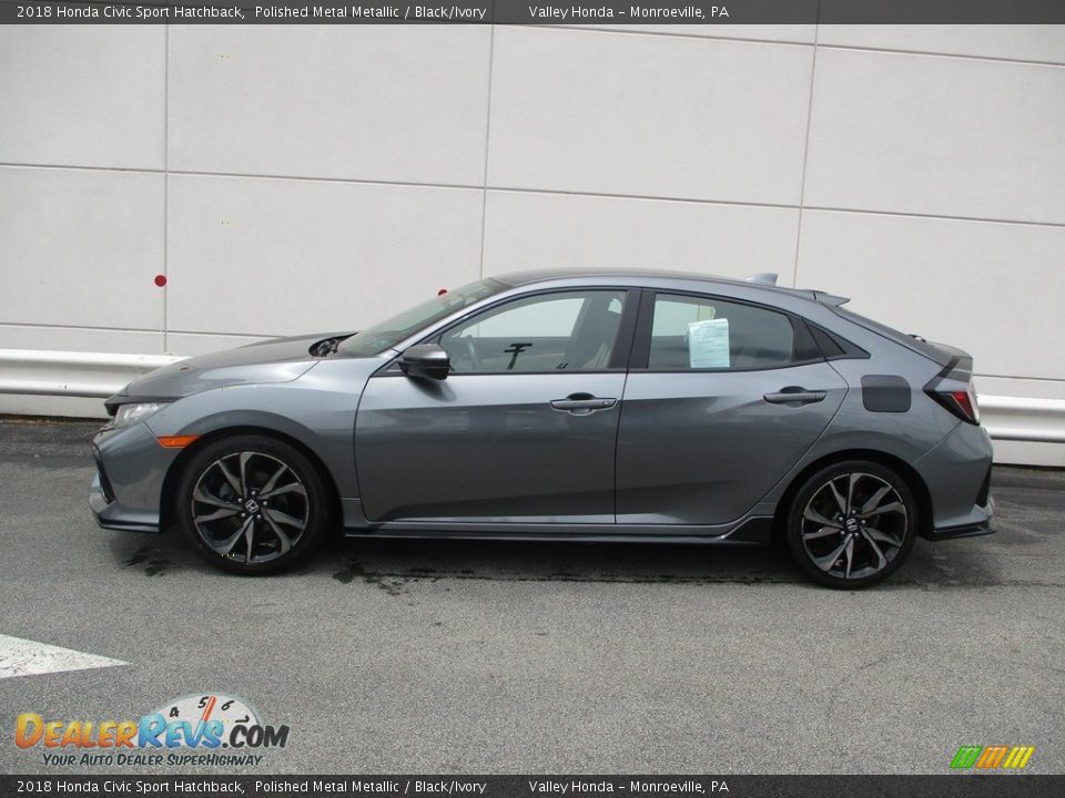 2018 Honda Civic Sport Hatchback Polished Metal Metallic / Black/Ivory Photo #2