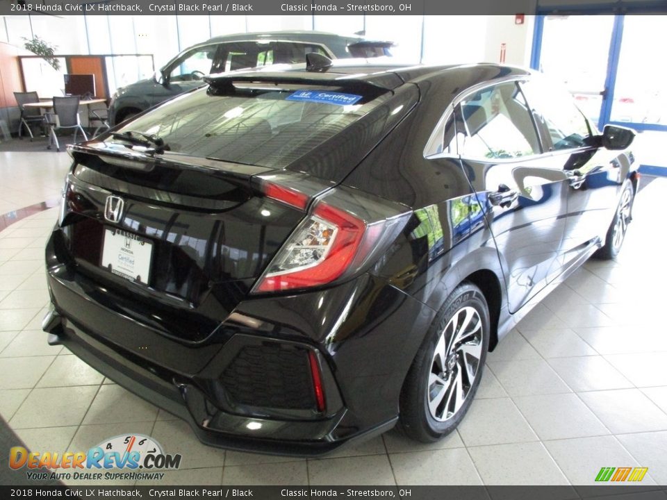 2018 Honda Civic LX Hatchback Crystal Black Pearl / Black Photo #7