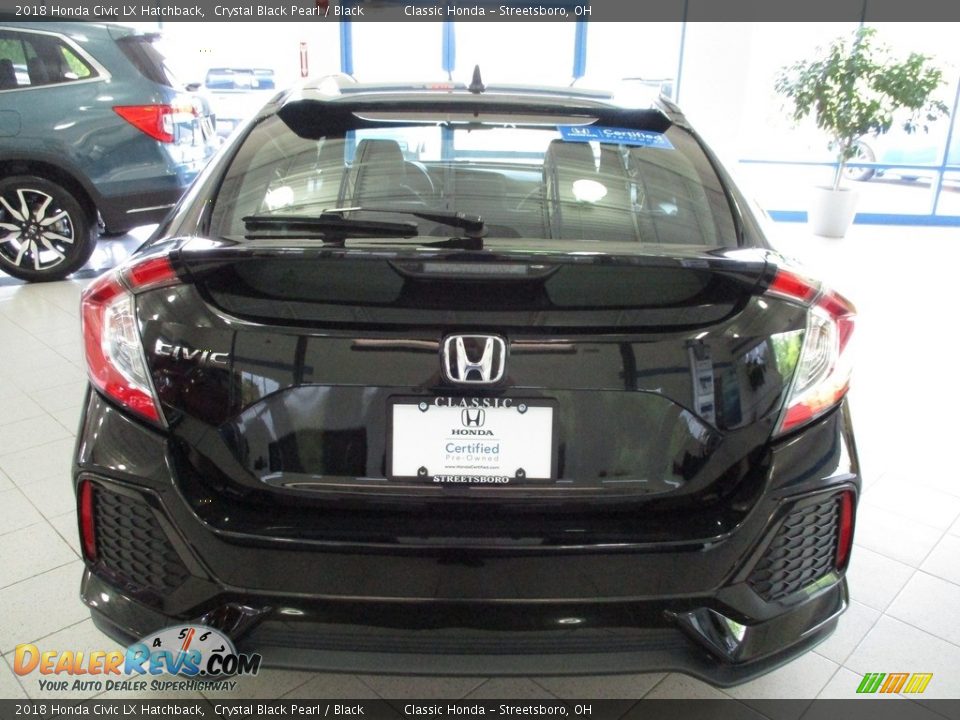 2018 Honda Civic LX Hatchback Crystal Black Pearl / Black Photo #8