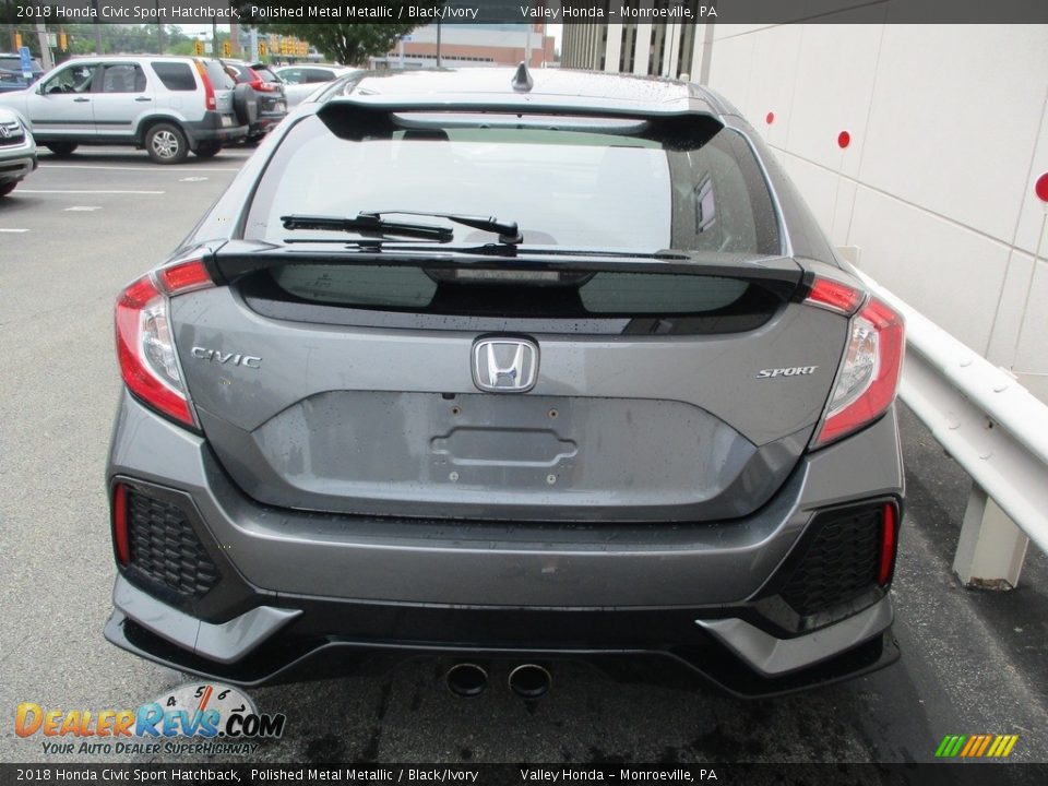 2018 Honda Civic Sport Hatchback Polished Metal Metallic / Black/Ivory Photo #4
