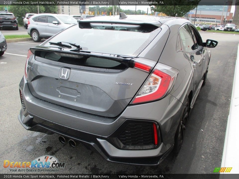 2018 Honda Civic Sport Hatchback Polished Metal Metallic / Black/Ivory Photo #5