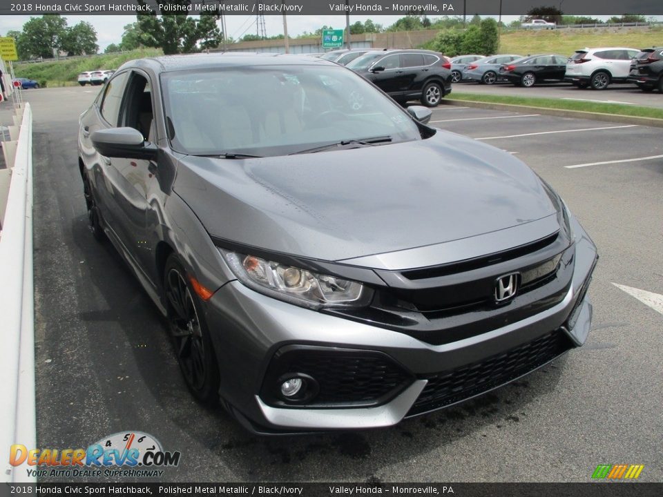 2018 Honda Civic Sport Hatchback Polished Metal Metallic / Black/Ivory Photo #7