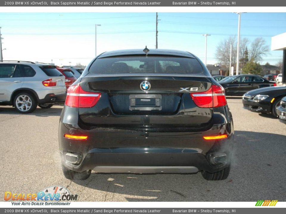 2009 BMW X6 xDrive50i Black Sapphire Metallic / Sand Beige Perforated Nevada Leather Photo #4