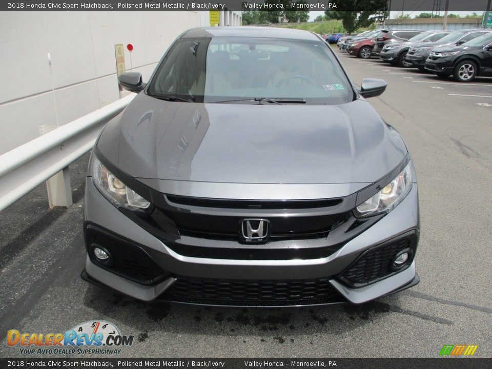 2018 Honda Civic Sport Hatchback Polished Metal Metallic / Black/Ivory Photo #8