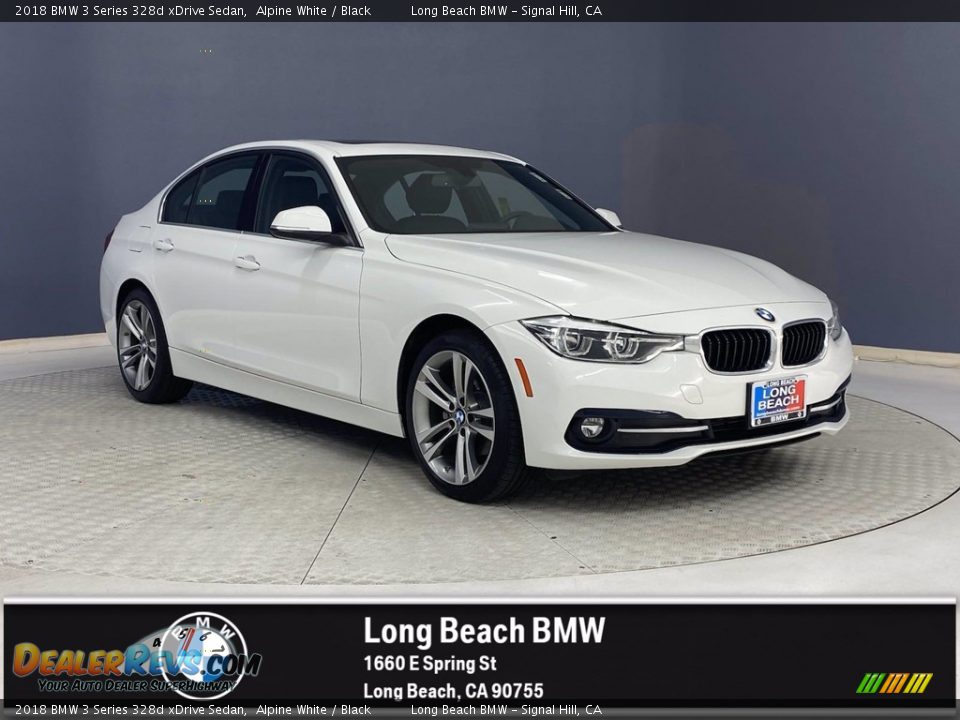 2018 BMW 3 Series 328d xDrive Sedan Alpine White / Black Photo #1