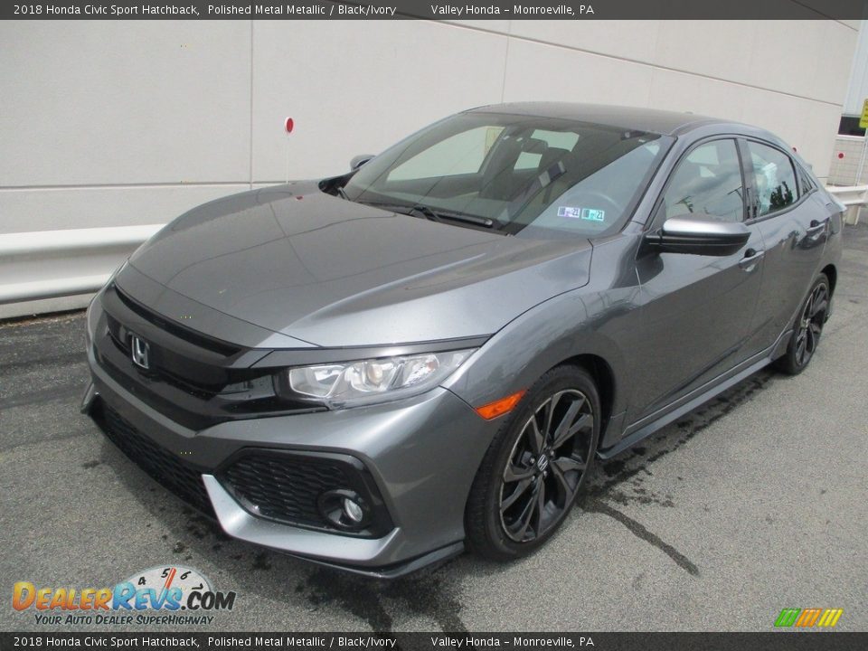 2018 Honda Civic Sport Hatchback Polished Metal Metallic / Black/Ivory Photo #9