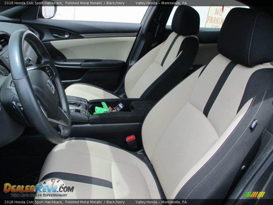 2018 Honda Civic Sport Hatchback Polished Metal Metallic / Black/Ivory Photo #10