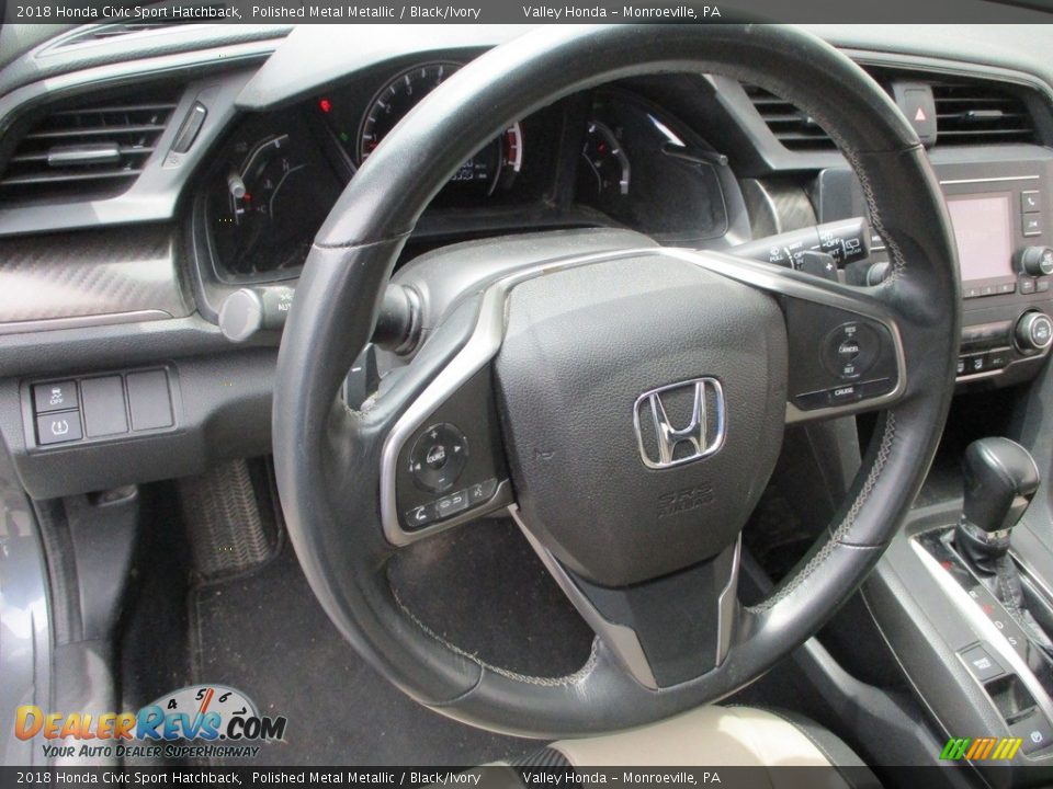 2018 Honda Civic Sport Hatchback Polished Metal Metallic / Black/Ivory Photo #12