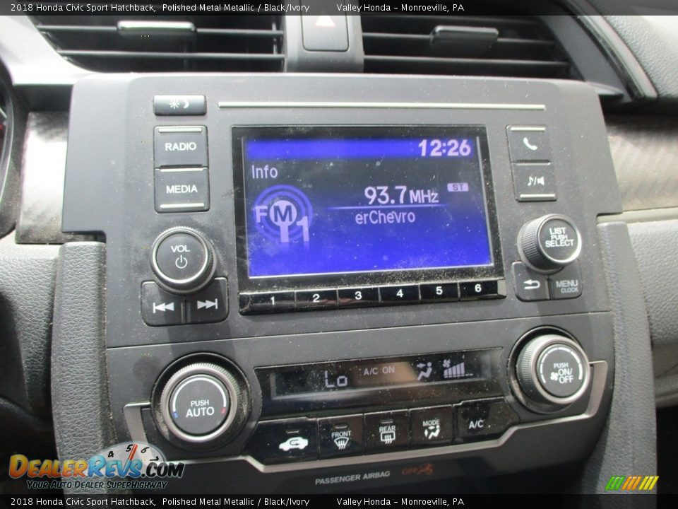 2018 Honda Civic Sport Hatchback Polished Metal Metallic / Black/Ivory Photo #14