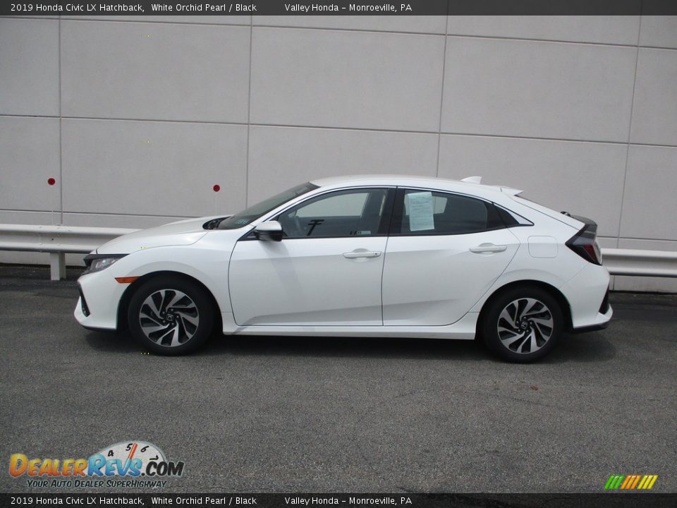 2019 Honda Civic LX Hatchback White Orchid Pearl / Black Photo #2