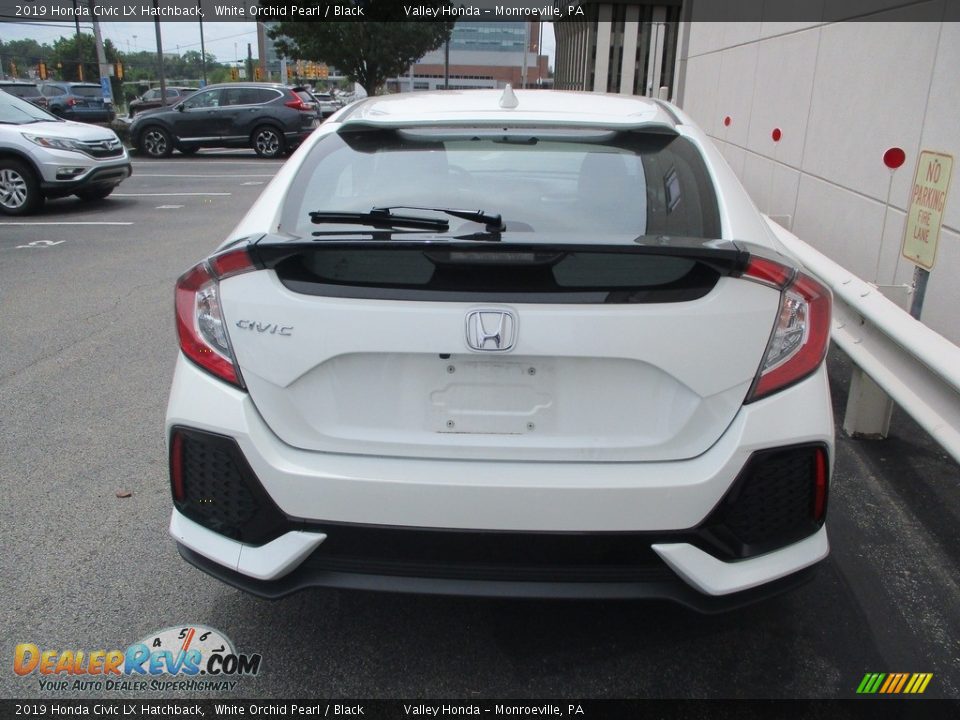 2019 Honda Civic LX Hatchback White Orchid Pearl / Black Photo #4