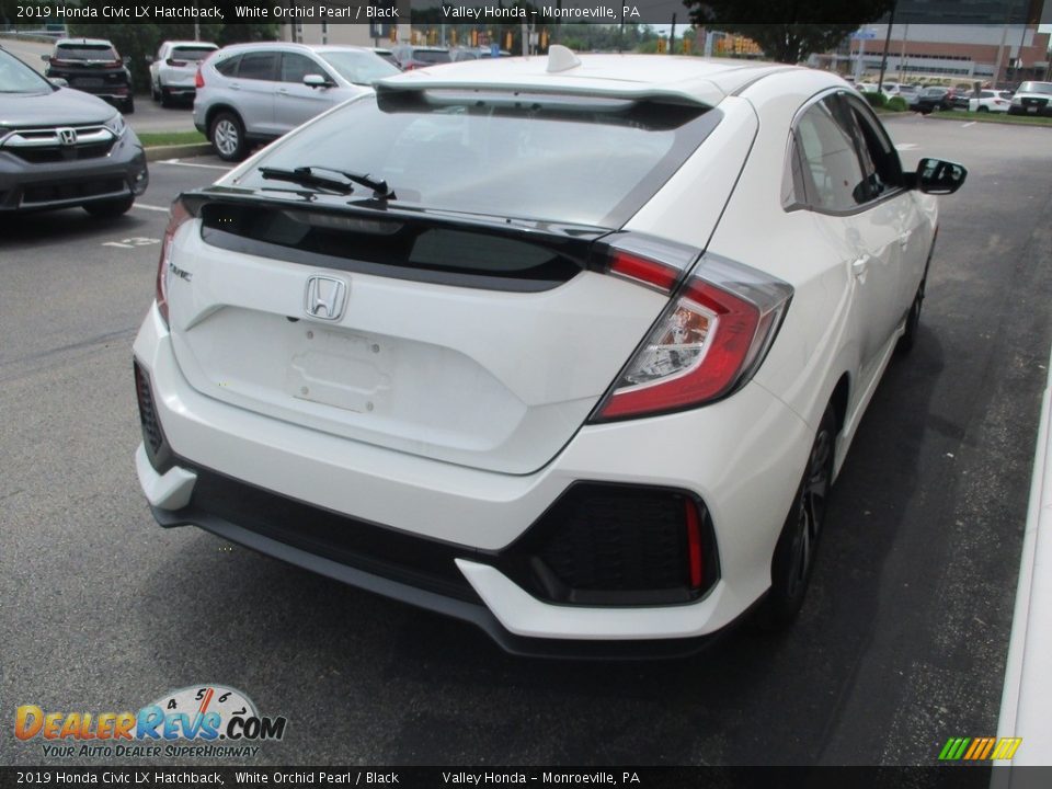 2019 Honda Civic LX Hatchback White Orchid Pearl / Black Photo #5