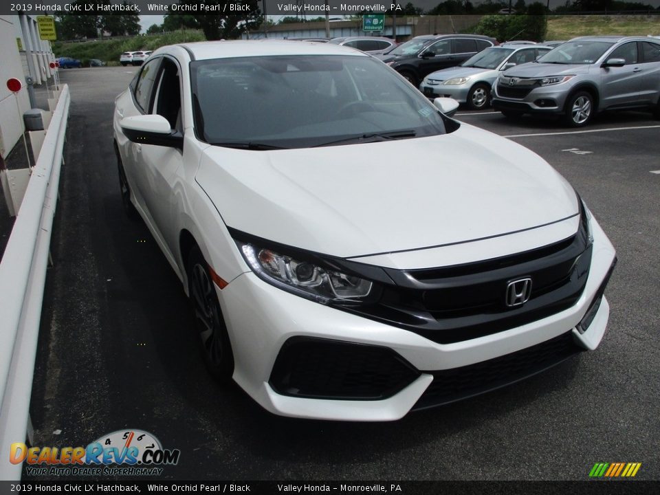 2019 Honda Civic LX Hatchback White Orchid Pearl / Black Photo #7