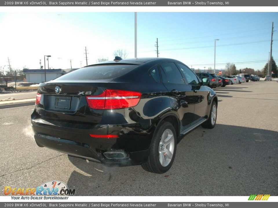 2009 BMW X6 xDrive50i Black Sapphire Metallic / Sand Beige Perforated Nevada Leather Photo #5