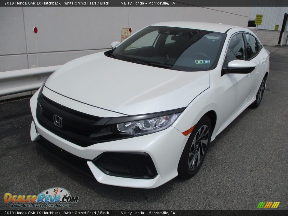 2019 Honda Civic LX Hatchback White Orchid Pearl / Black Photo #9