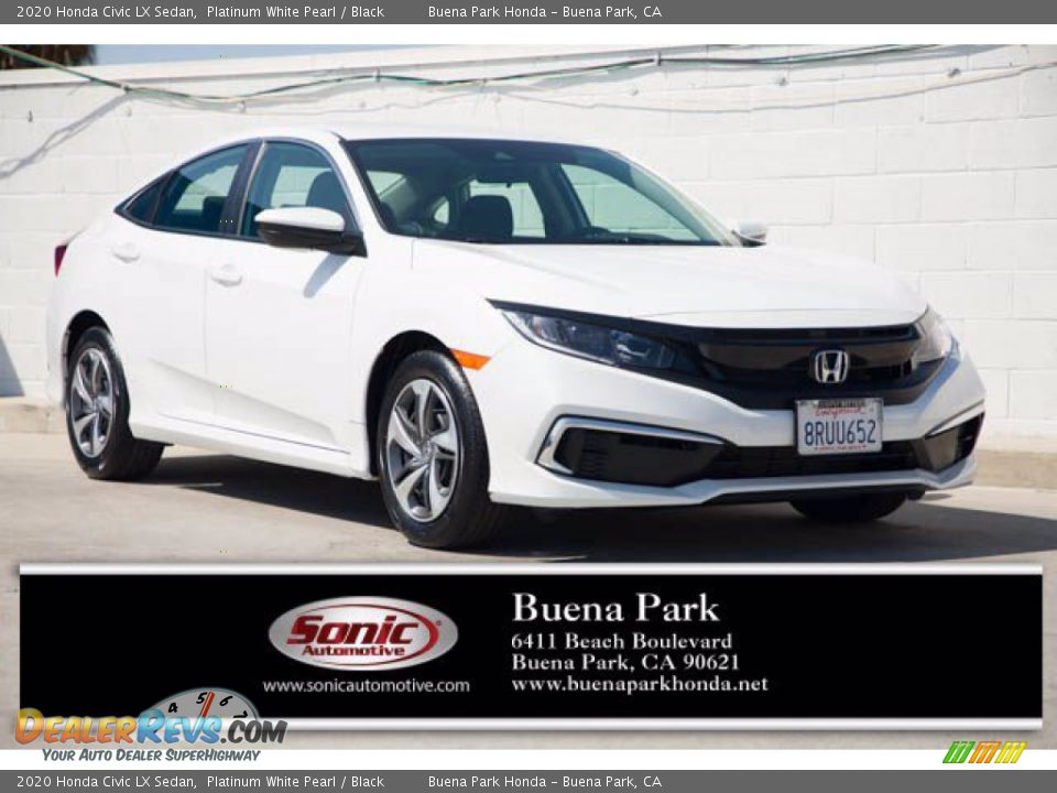 2020 Honda Civic LX Sedan Platinum White Pearl / Black Photo #1