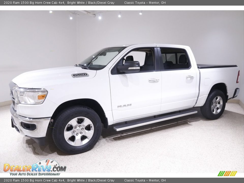 2020 Ram 1500 Big Horn Crew Cab 4x4 Bright White / Black/Diesel Gray Photo #3