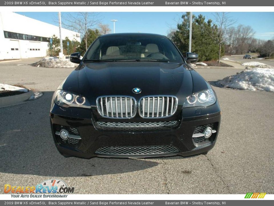 2009 BMW X6 xDrive50i Black Sapphire Metallic / Sand Beige Perforated Nevada Leather Photo #8