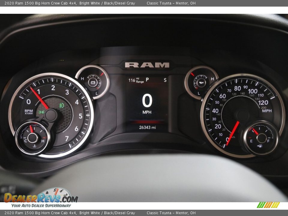 2020 Ram 1500 Big Horn Crew Cab 4x4 Bright White / Black/Diesel Gray Photo #8
