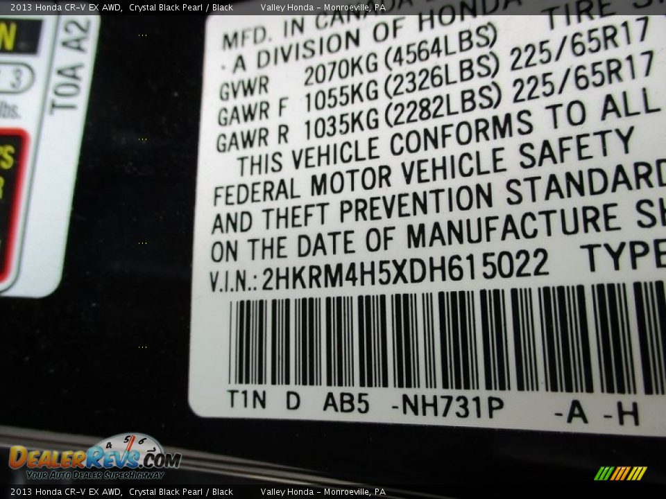 2013 Honda CR-V EX AWD Crystal Black Pearl / Black Photo #19