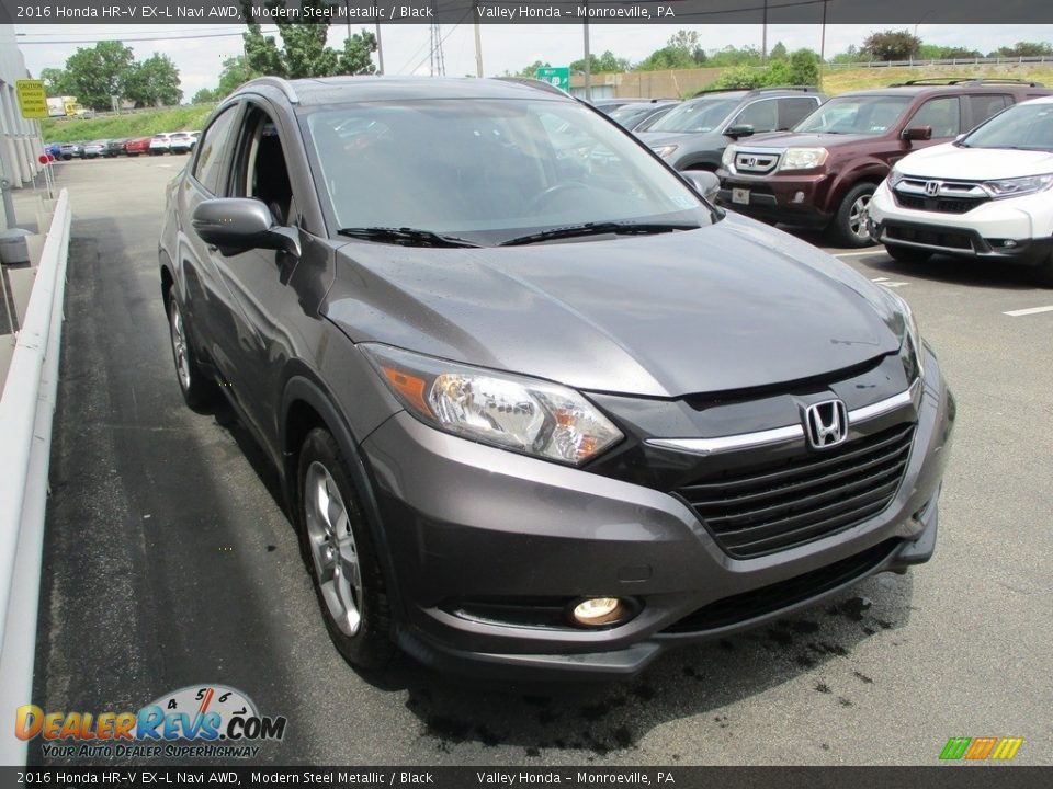 2016 Honda HR-V EX-L Navi AWD Modern Steel Metallic / Black Photo #7