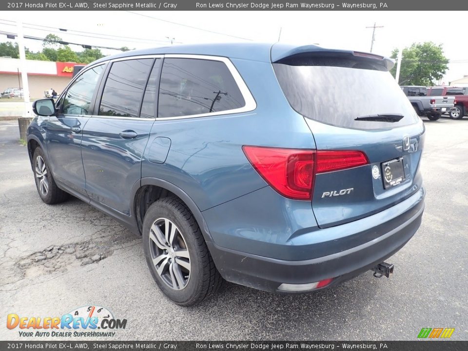 2017 Honda Pilot EX-L AWD Steel Sapphire Metallic / Gray Photo #4