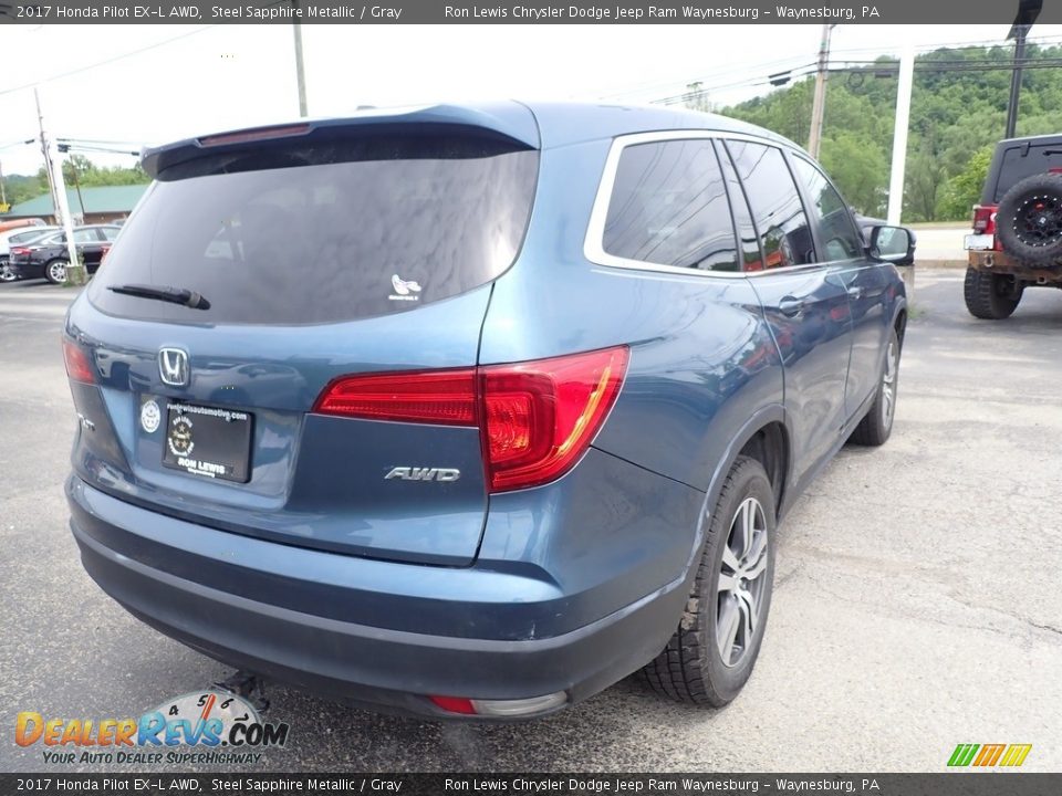 2017 Honda Pilot EX-L AWD Steel Sapphire Metallic / Gray Photo #6