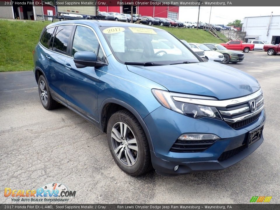 Steel Sapphire Metallic 2017 Honda Pilot EX-L AWD Photo #8