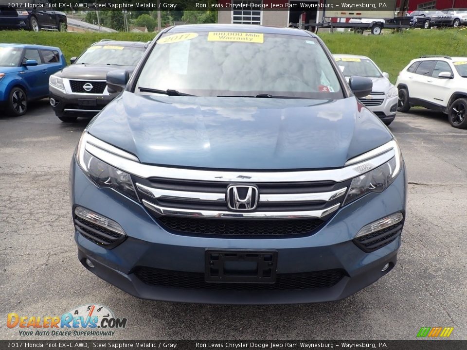 2017 Honda Pilot EX-L AWD Steel Sapphire Metallic / Gray Photo #9