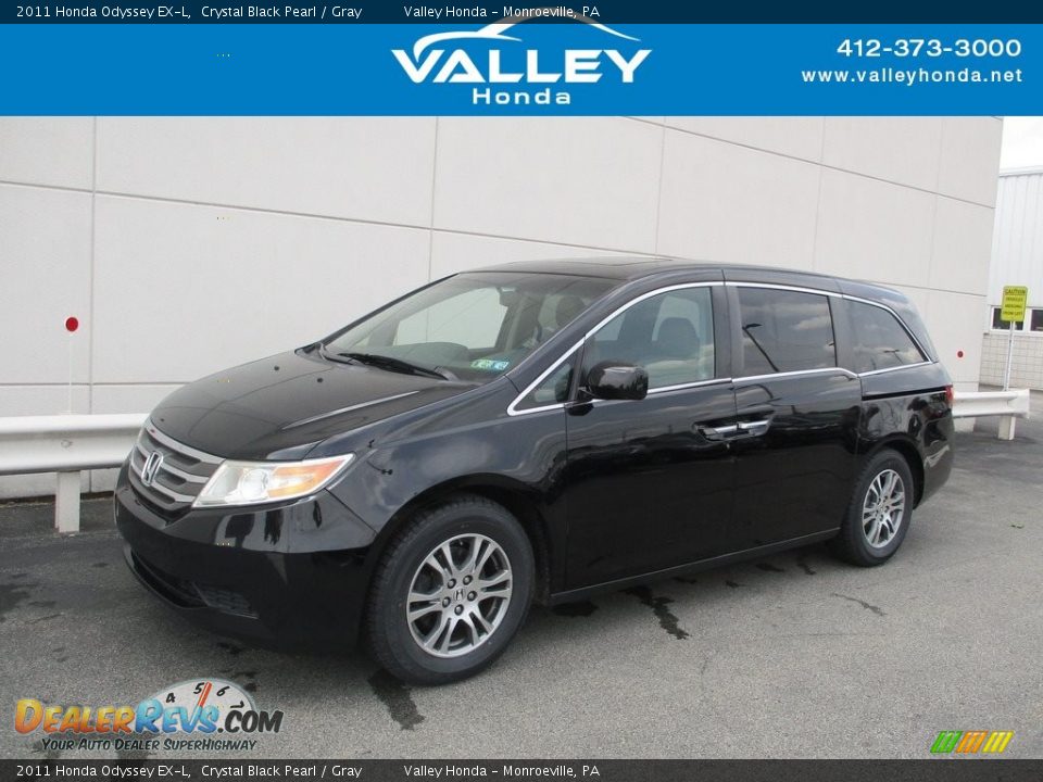 2011 Honda Odyssey EX-L Crystal Black Pearl / Gray Photo #1