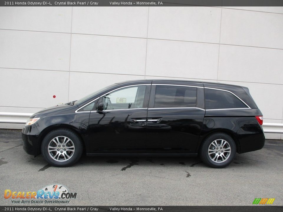 2011 Honda Odyssey EX-L Crystal Black Pearl / Gray Photo #2