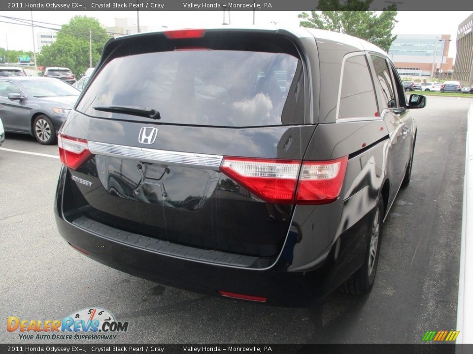 2011 Honda Odyssey EX-L Crystal Black Pearl / Gray Photo #5