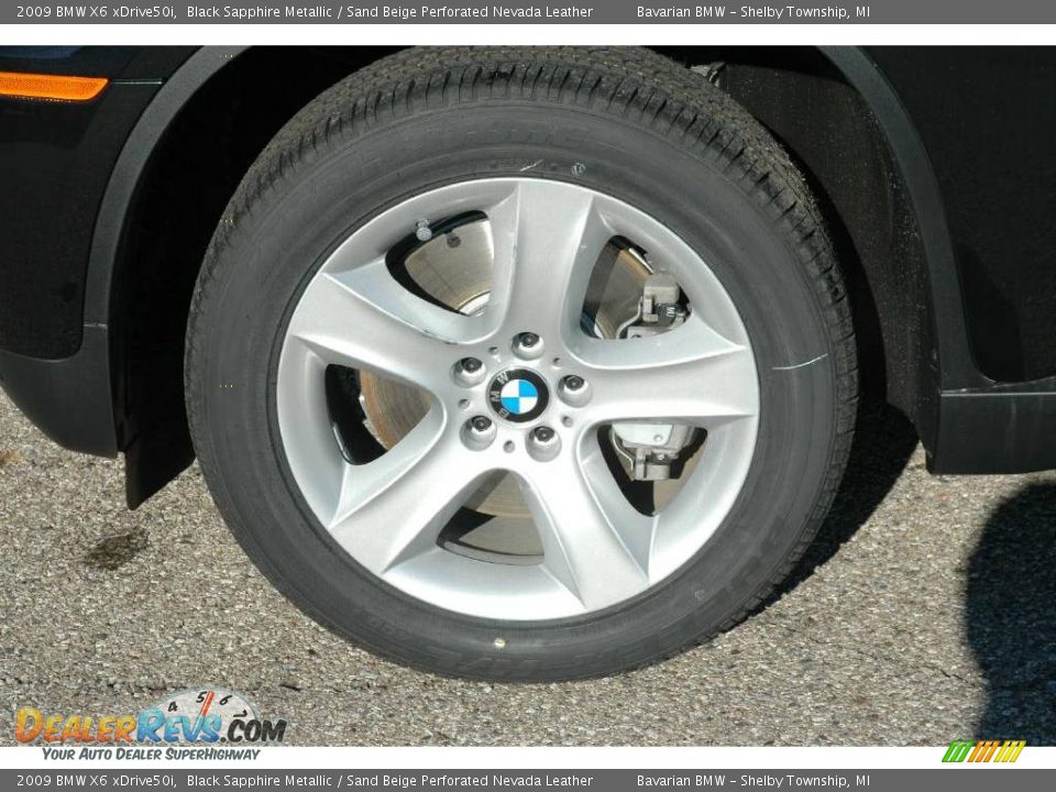2009 BMW X6 xDrive50i Black Sapphire Metallic / Sand Beige Perforated Nevada Leather Photo #10